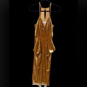 bcbgeneration drape pocket midi dress BCBGeneration Midi Dress Spaghetti Strap Draped Pockets Multi Striped Size S